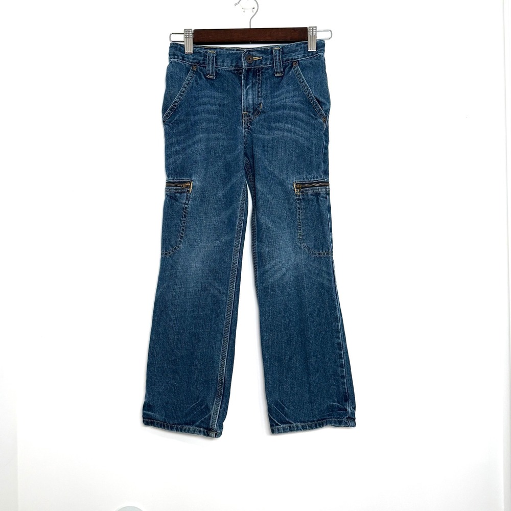 Old Navy Girls Y2K Cargo Utility Jeans Size 8 Medium Wash